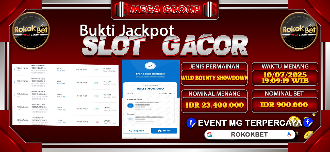 Bukti JP situs Rokokbet hari Kamis, 10 Juli 2025