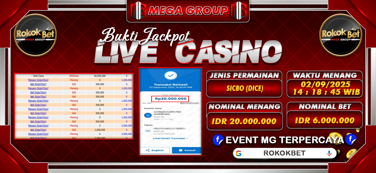 Bukti JP situs Rokokbet hari Selasa, 02 September 2025