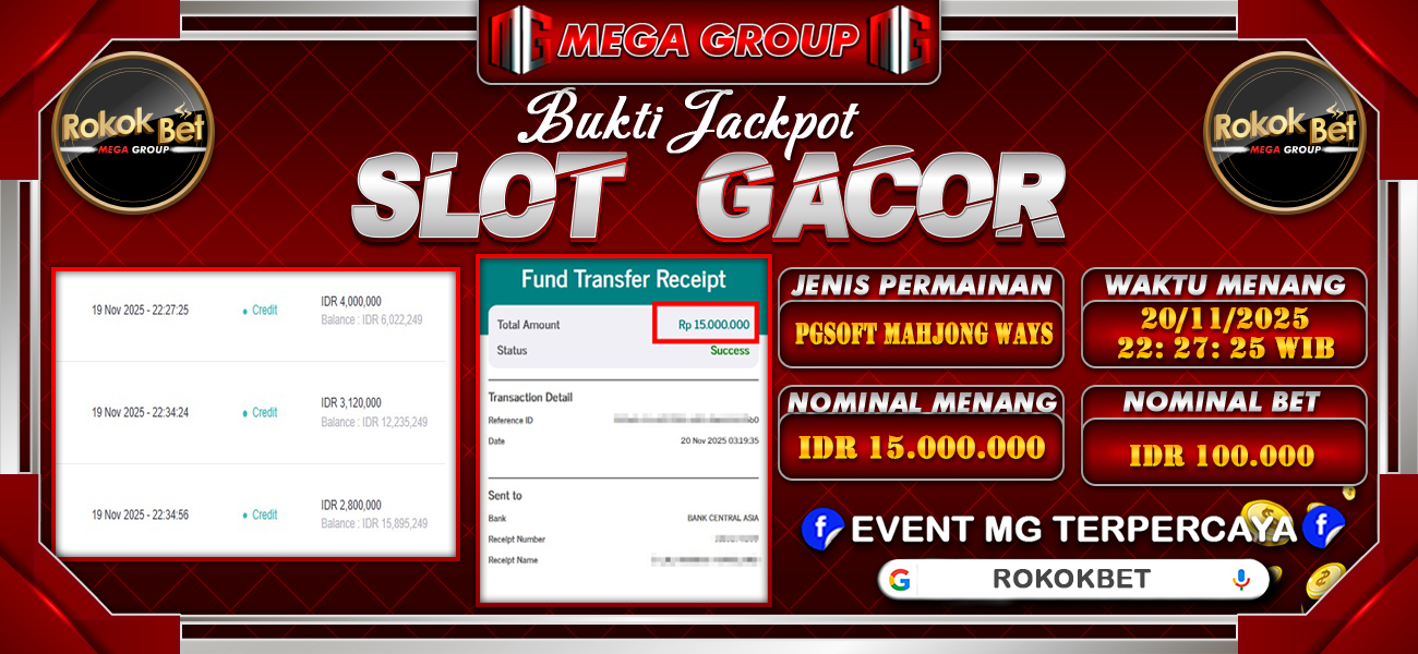 Bukti JP situs Rokokbet hari Kamis, 20 November 2025