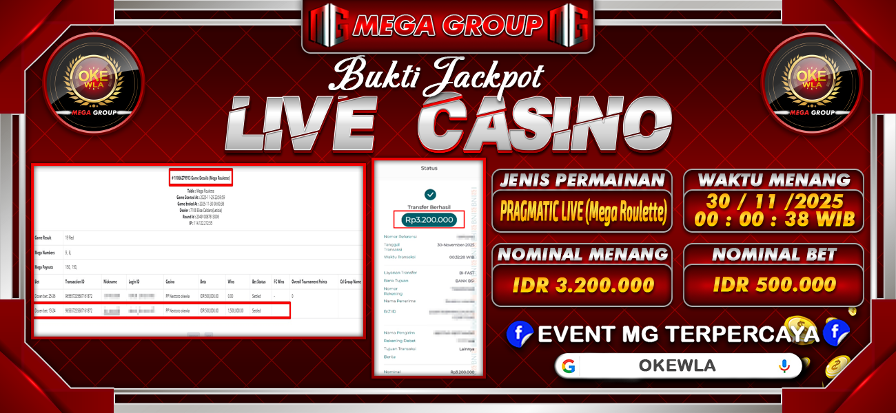 Bukti JP situs Okewla hari Minggu, 30 November 2025