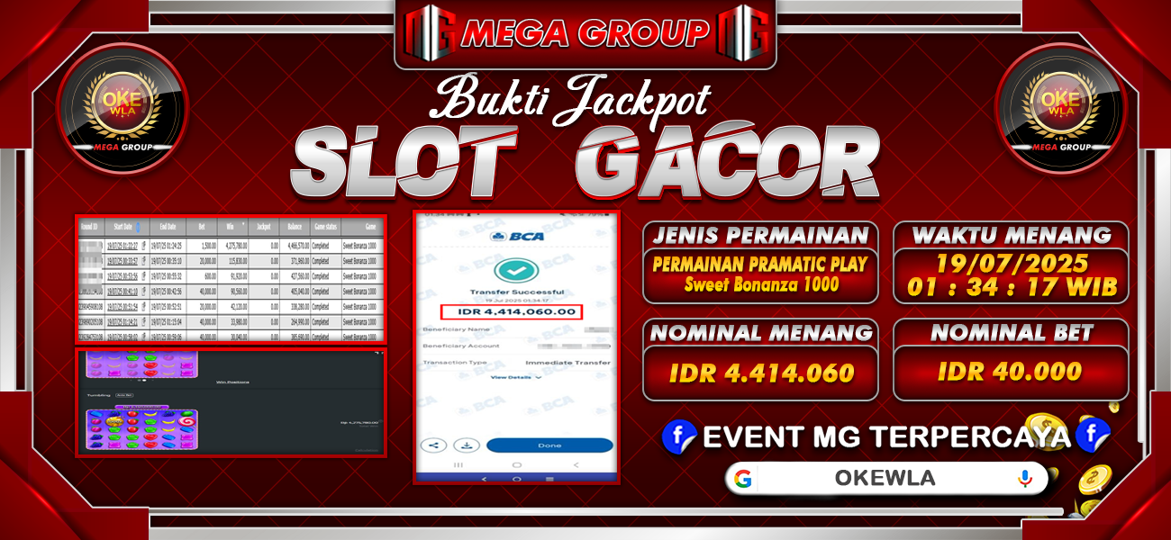 Bukti JP situs Okewla hari Sabtu, 19 Juli 2025