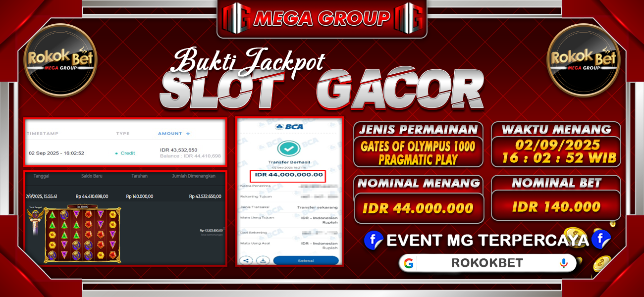 Bukti JP situs Rokokbet hari Selasa, 02 September 2025