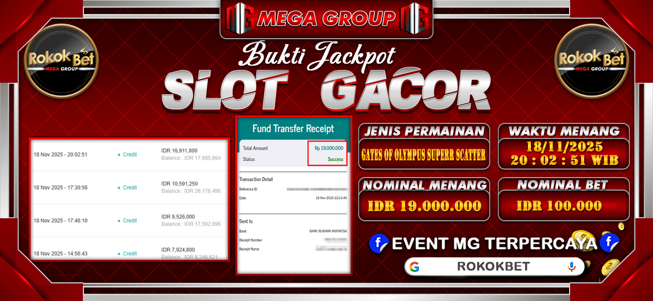 Bukti JP situs Rokokbet hari Rabu, 19 November 2025