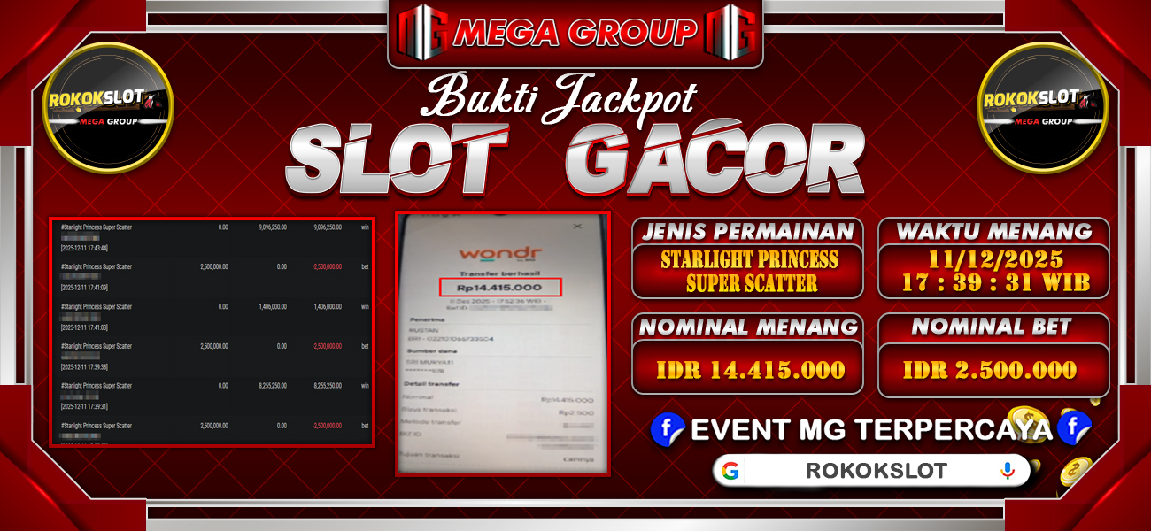 Bukti JP situs Rokokslot hari Kamis, 11 Desember 2025