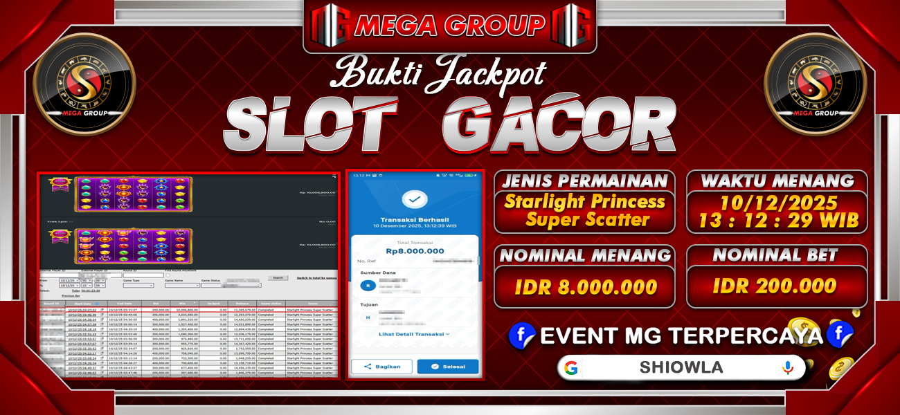 Bukti JP situs Shiowla hari Rabu, 10 Desember 2025