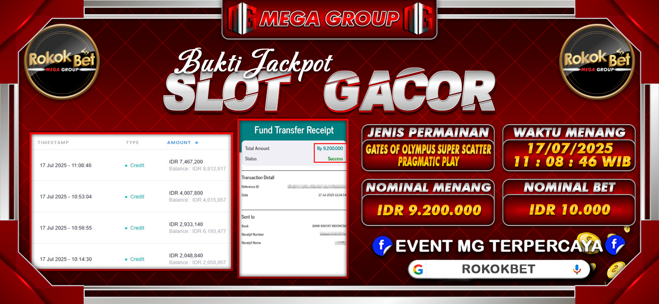 Bukti JP situs Rokokbet hari Jumat, 18 Juli 2025