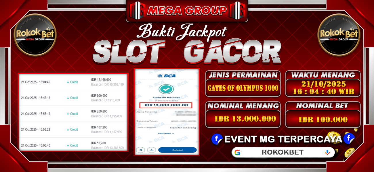 Bukti JP situs Rokokbet hari Selasa, 21 Oktober 2025