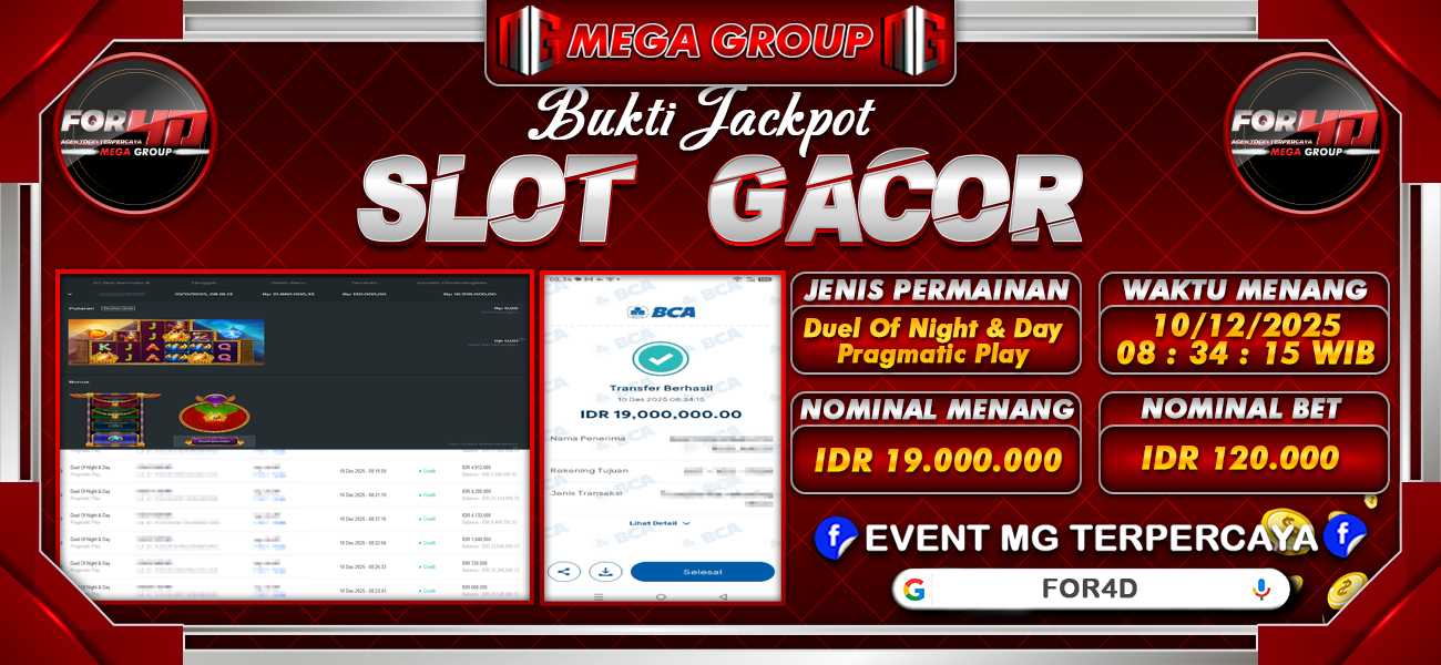 Bukti JP situs For4D hari Rabu, 10 Desember 2025