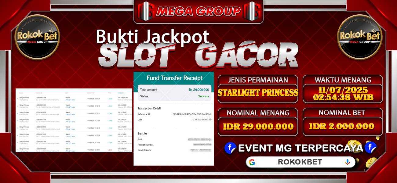 Bukti JP situs Rokokbet hari Jumat, 11 Juli 2025
