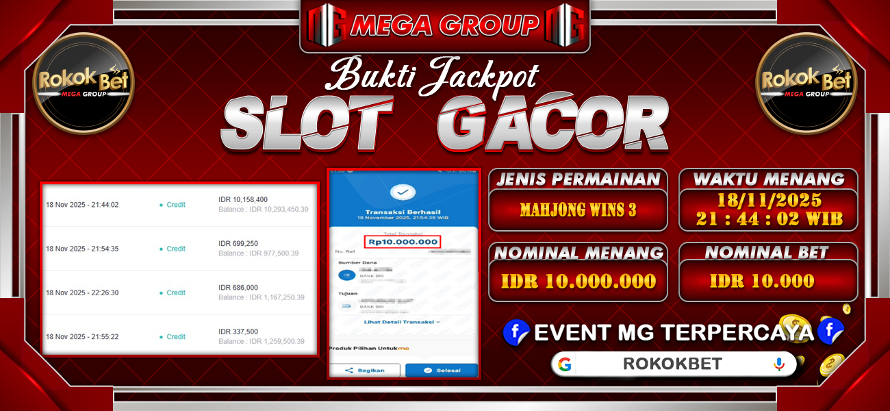 Bukti JP situs Rokokbet hari Rabu, 19 November 2025