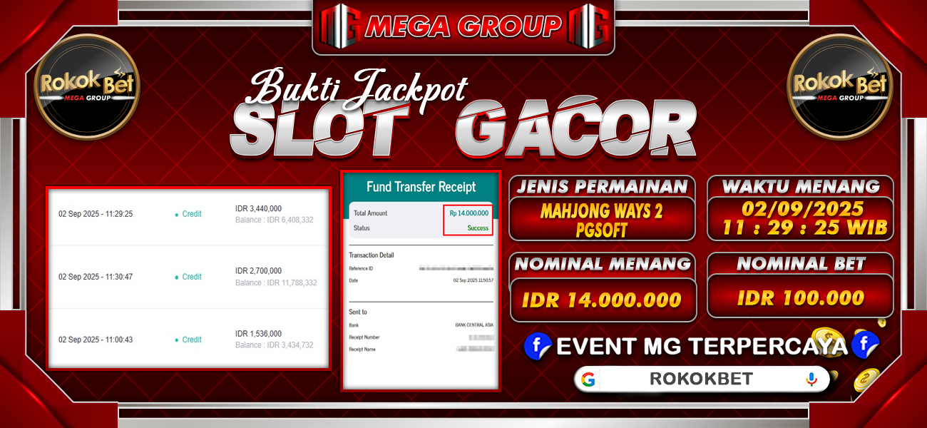 Bukti JP situs Rokokbet hari Selasa, 02 September 2025