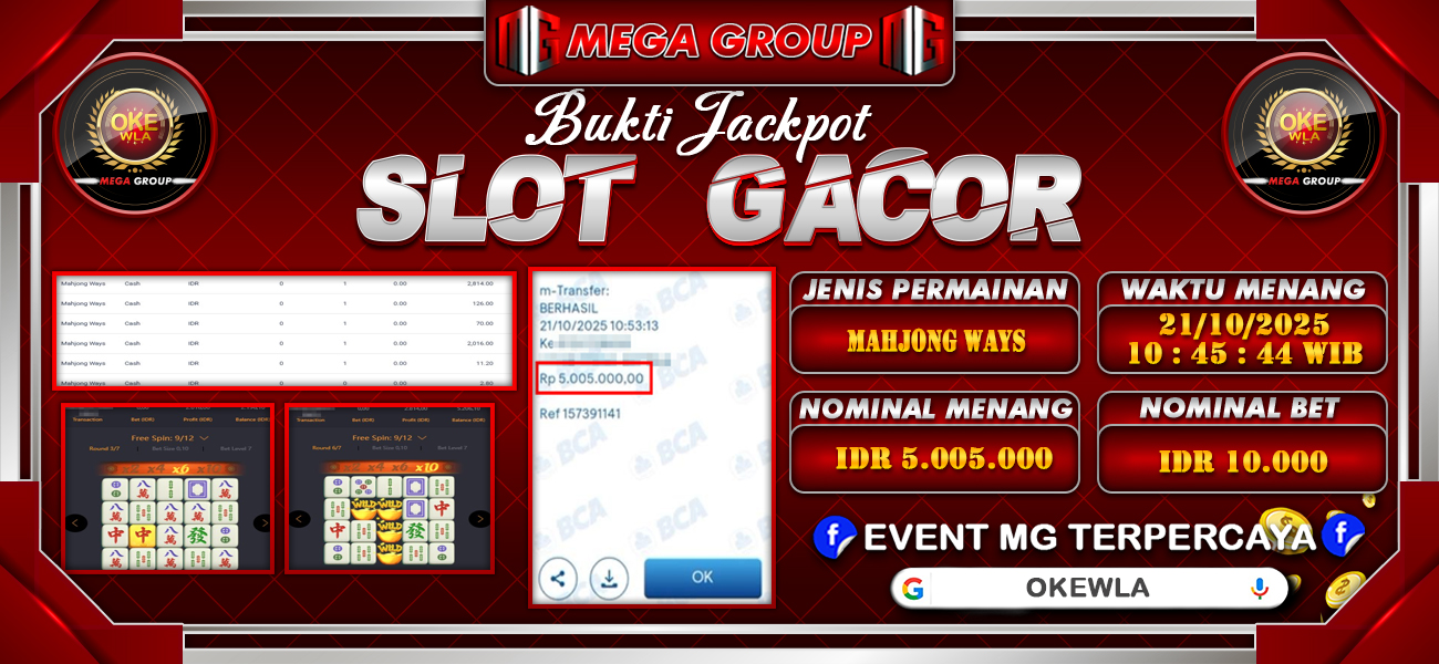 Bukti JP situs Okewla hari Selasa, 21 Oktober 2025