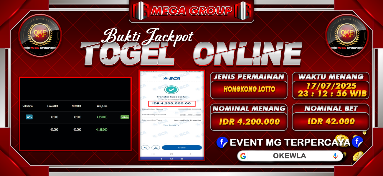 Bukti JP situs Okewla hari Jumat, 18 Juli 2025