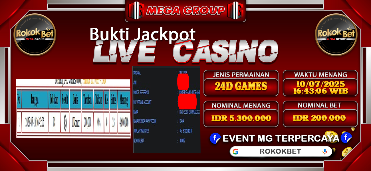 Bukti JP situs Rokokbet hari Kamis, 10 Juli 2025