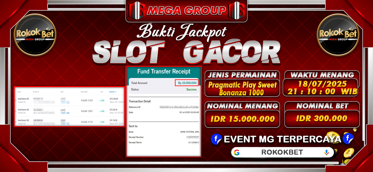 Bukti JP situs Rokokbet hari Sabtu, 19 Juli 2025