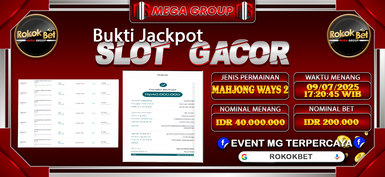 Bukti JP situs Rokokbet hari Rabu, 09 Juli 2025