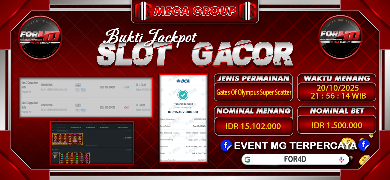 Bukti JP situs For4D hari Senin, 20 Oktober 2025