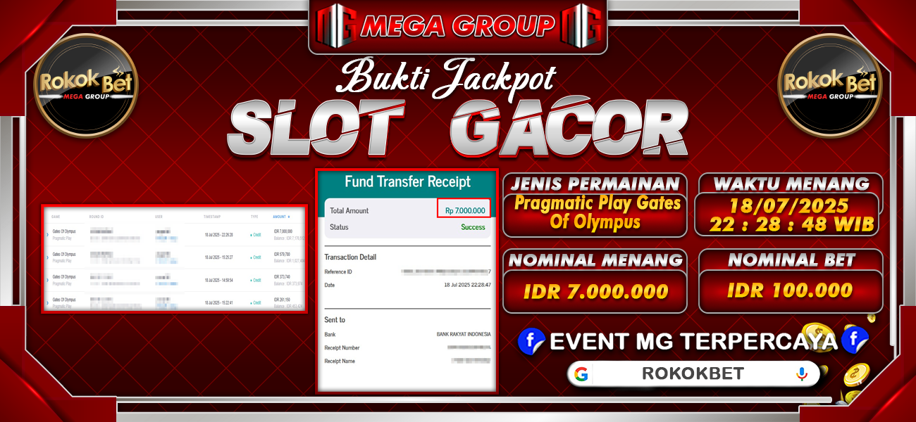 Bukti JP situs Rokokbet hari Sabtu, 19 Juli 2025